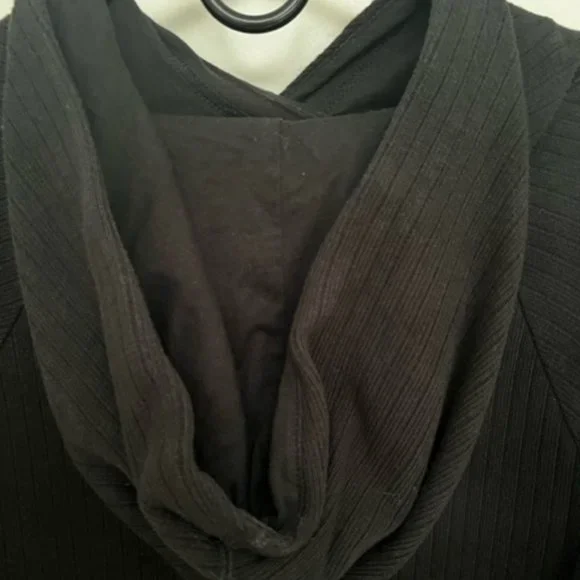 CLEARANCE Nike Black Hooded Ribbed Sweatshirt - Picture 4 of 12